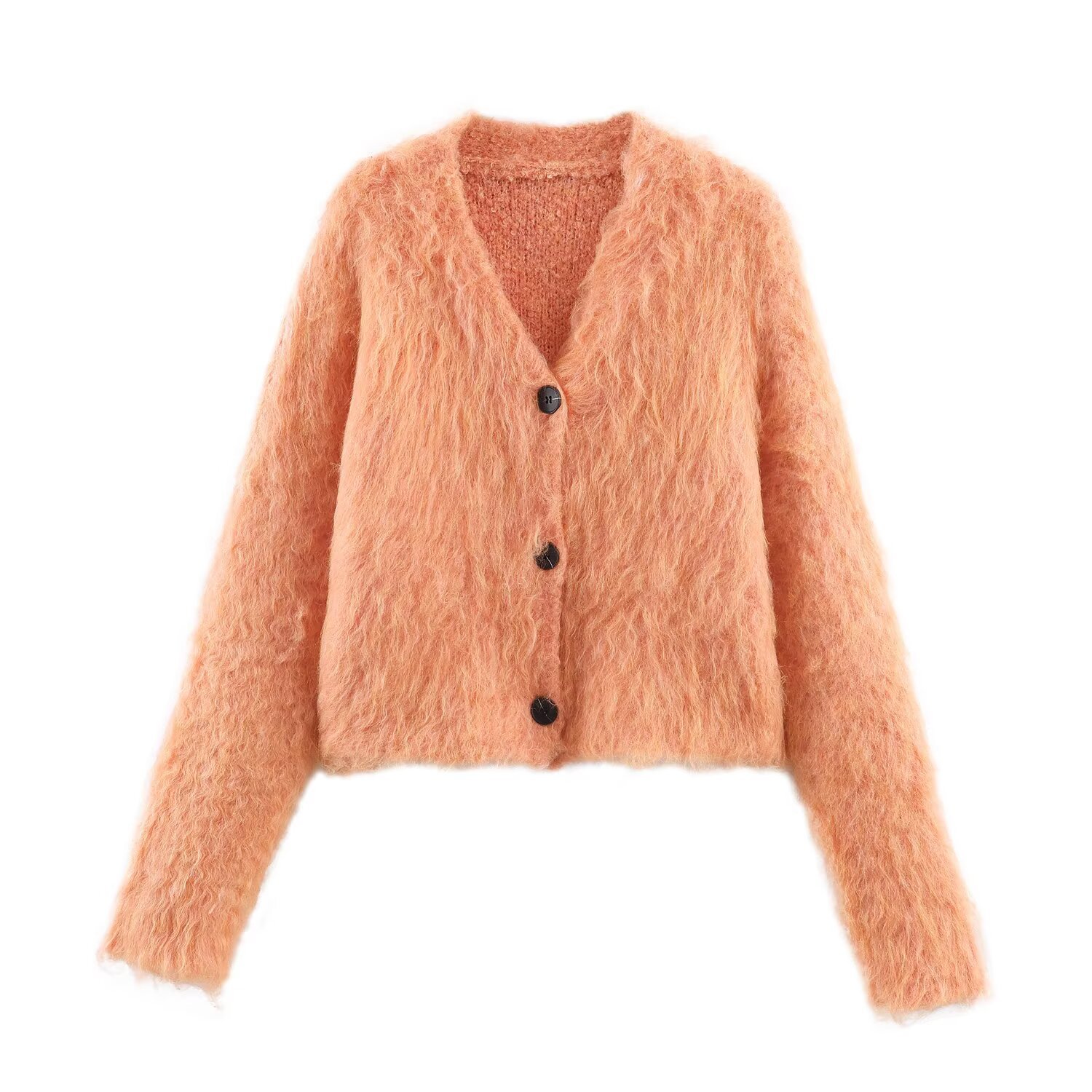 Suéter tipo cárdigan de punto - Elegante suéter de manga larga con abertura frontal KUN-00128