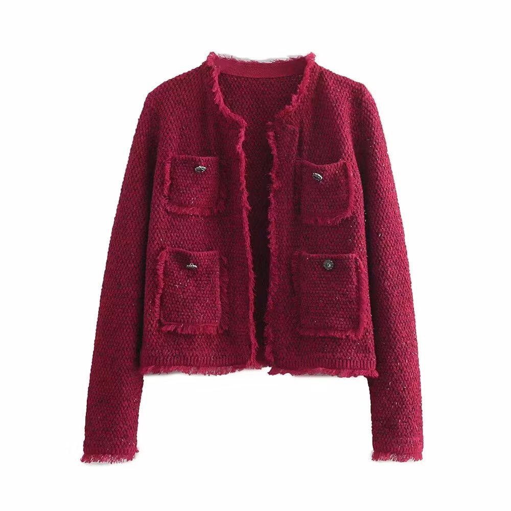 Tweed Jacket Women's European Style Fashion Casual Outerwear KUN-00053