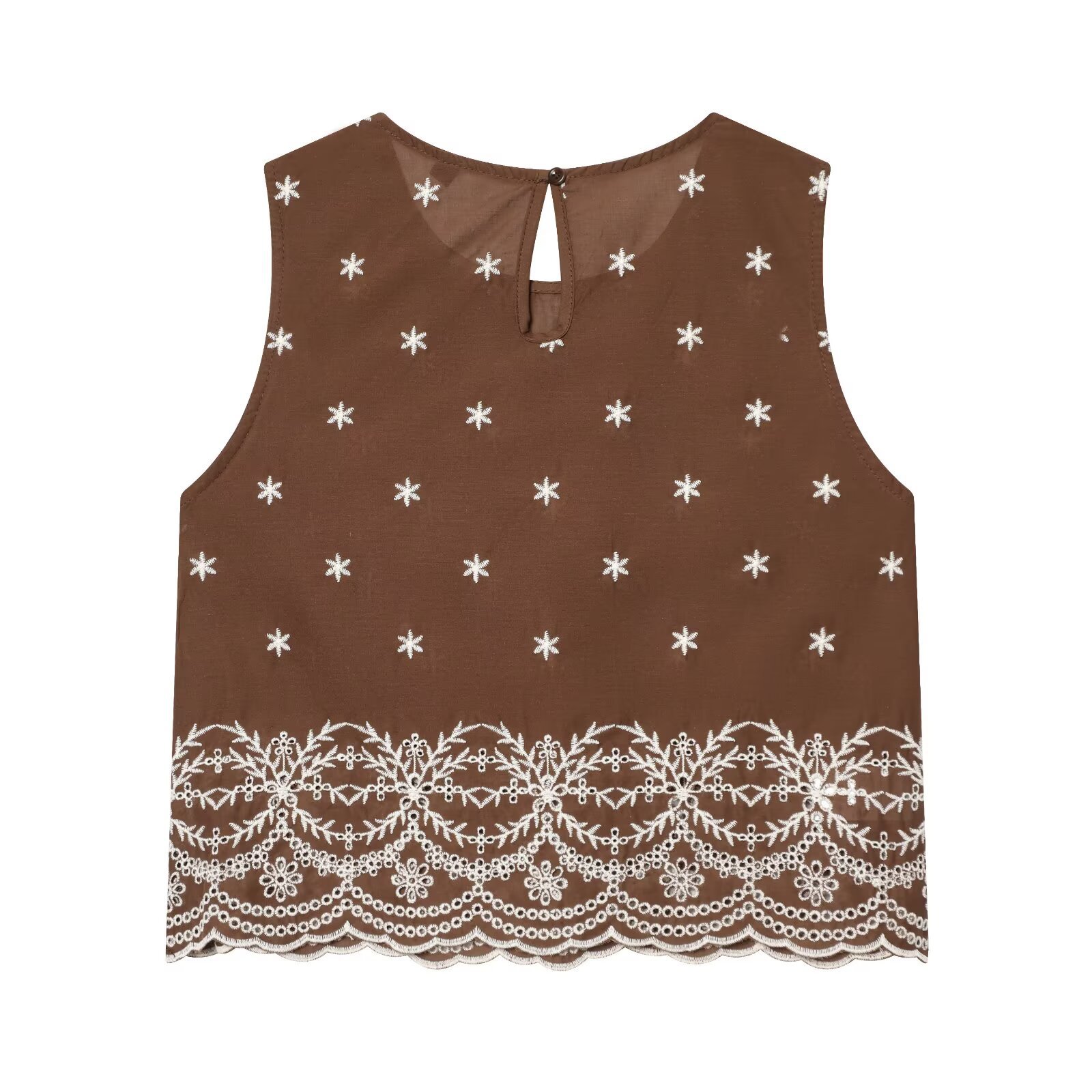 Embroidered Floral Top & Elastic Waist Skirt Set KUN-00018