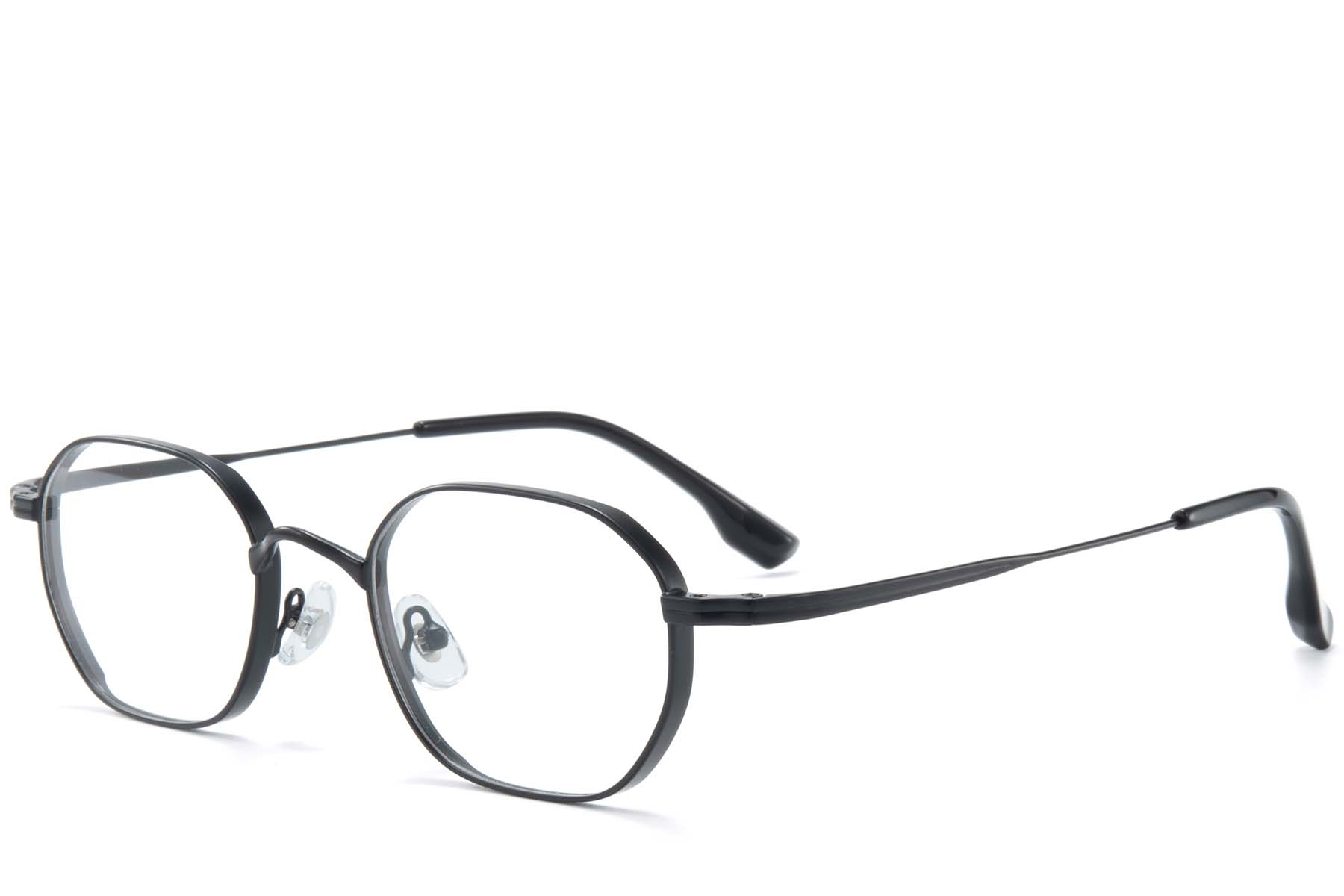 Rectangular Black Titanium Glasses #BS0218-0126
