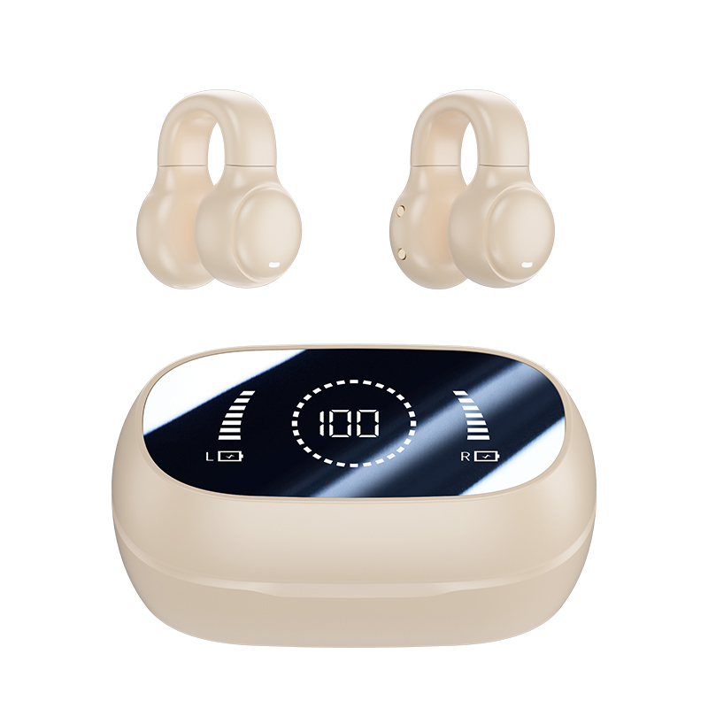 9D Wireless Ear-Clip Headphones with LED Power Display Model#M47