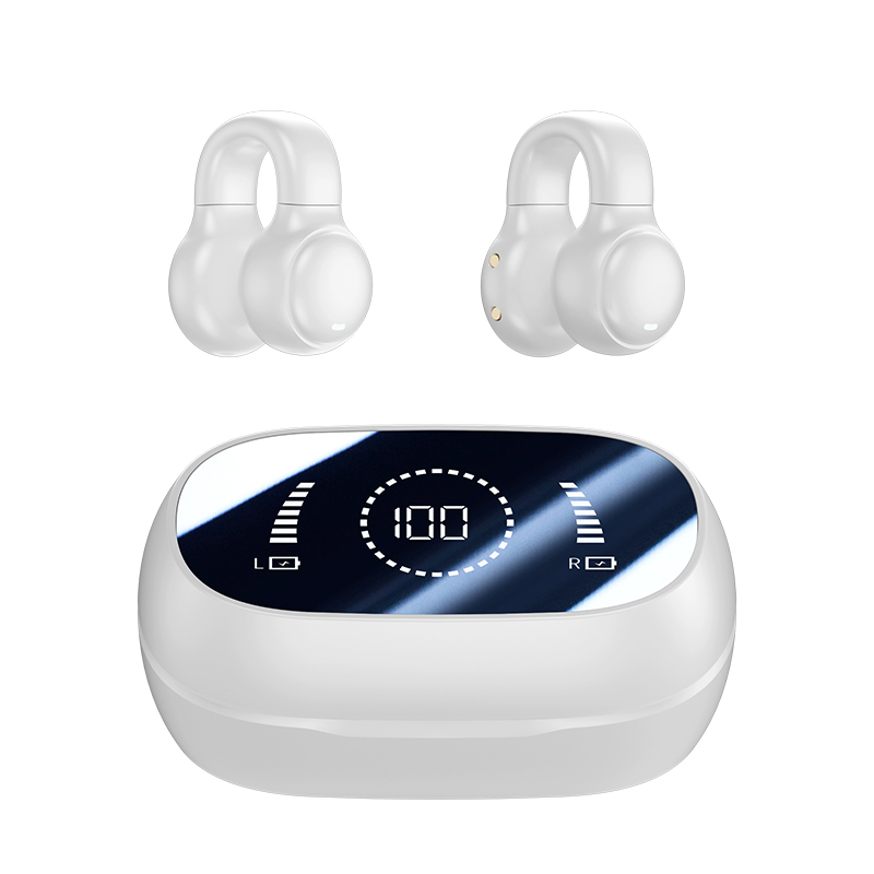 9D Wireless Ear-Clip Headphones with LED Power Display Model#M47