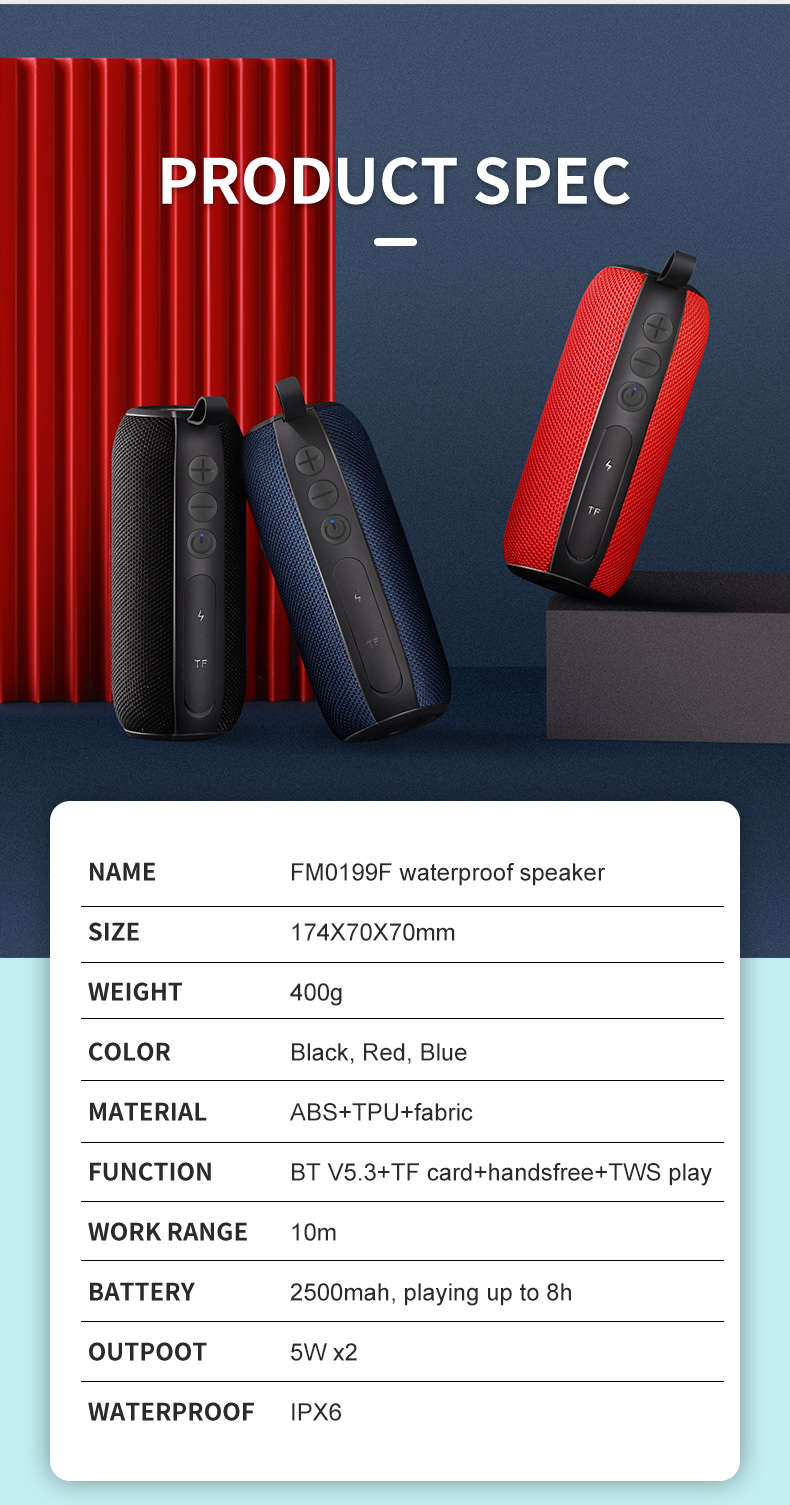 Powerful Portable Bluetooth Speaker - Waterproof Outdoor Sound
