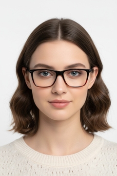 Rectangular Brown Acetate Glasses #BS1902-0006