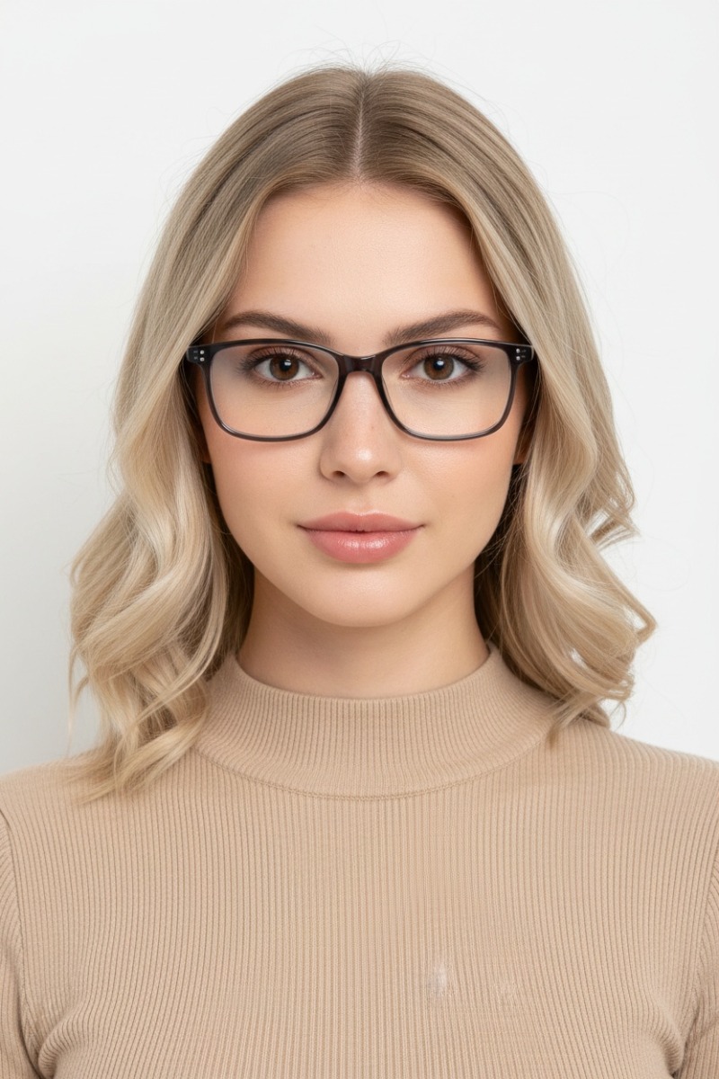 Verres rectangulaires en acétate gris #BS1902-0015