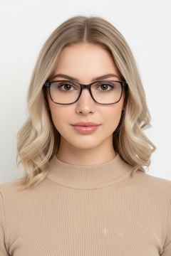 Verres rectangulaires en acétate gris #BS1902-0015