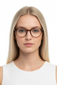Oval Brown Acetate Glasses #BS1902-0039