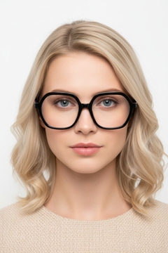 Geometric Black Acetate Glasses #BS1902-0049