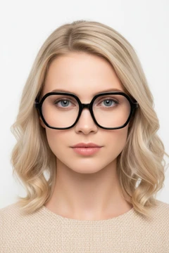 Geometric Black Acetate Glasses #BS1902-0049