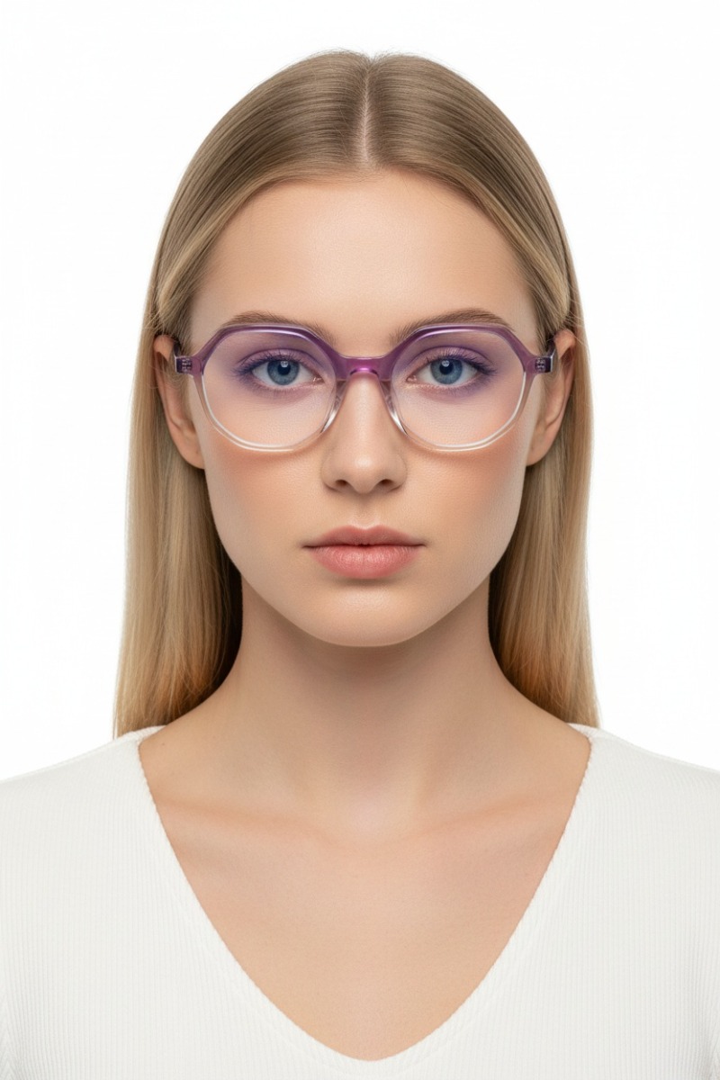 Geometric Purple Acetate Glasses #BS1902-0083
