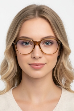 Oval Brown Acetate Glasses #BS1902-0103