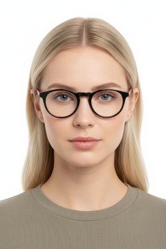 Oval Black Acetate Glasses #BS1902-0110