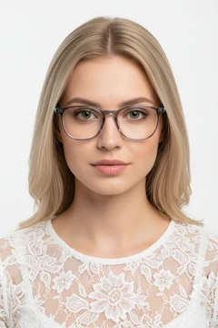 Lunettes rectangulaires en acétate gris #BS1902-0122