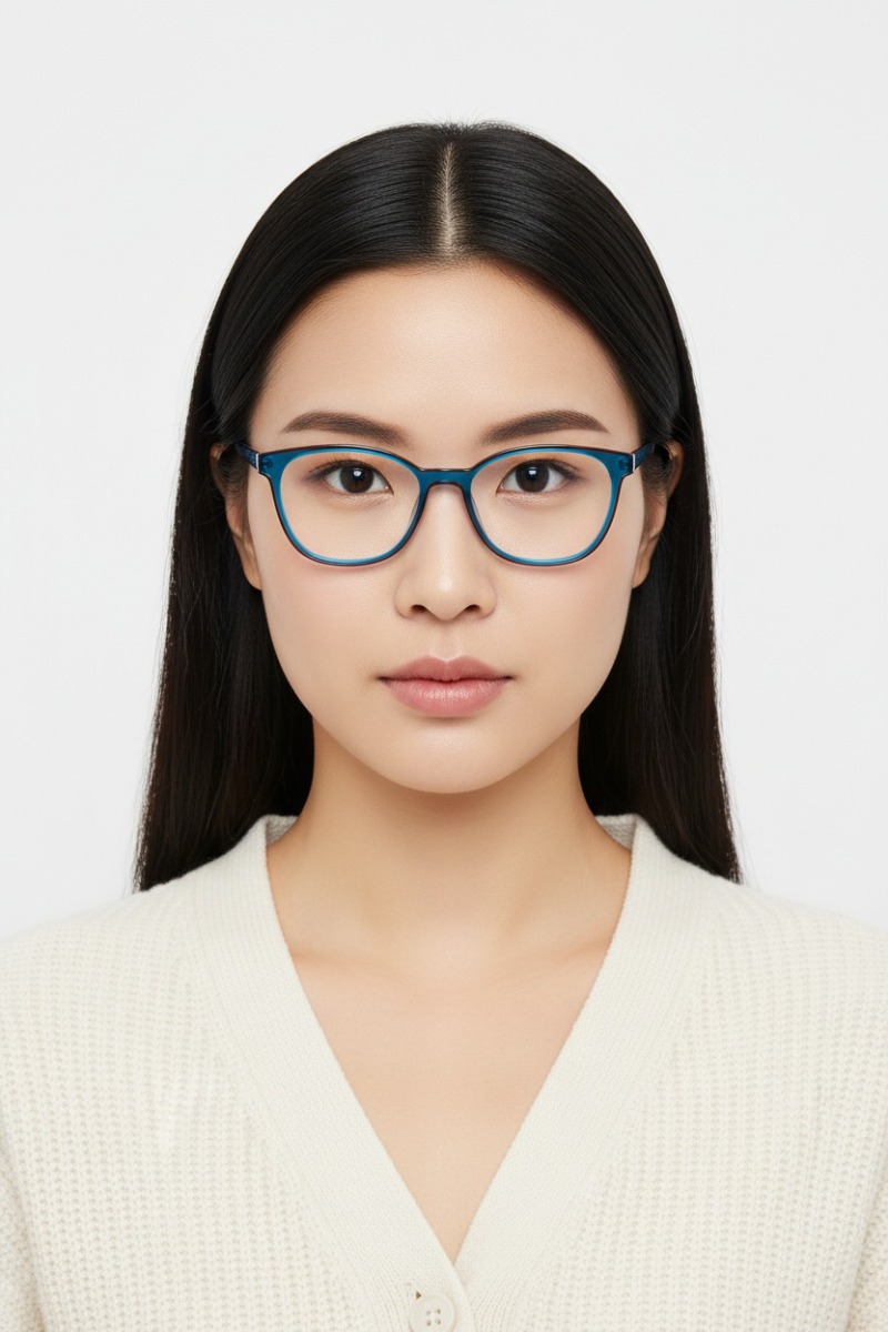 Rectangular Blue Acetate Glasses #BS1902-0131