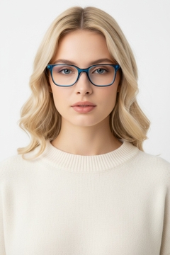 Rectangular Blue Acetate Glasses #BS1902-0134