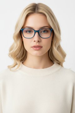 Bicchieri rettangolari in acetato blu #BS1902-0134