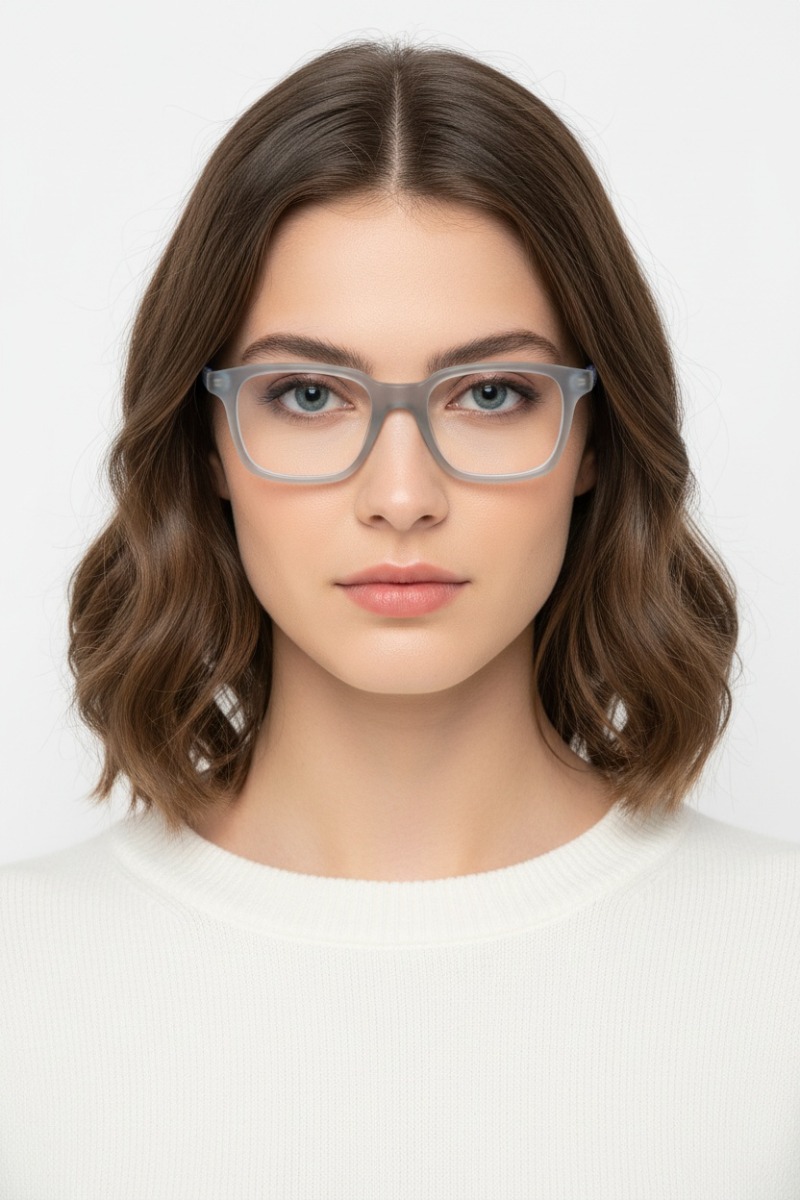 Rectangular Grey Acetate Glasses #BS1902-0138