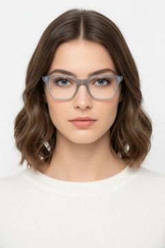 Rectangular Grey Acetate Glasses #BS1902-0138