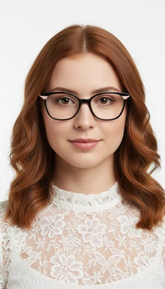 Schmetterlingsbrille aus schwarzem Acetat #BS1902-0173