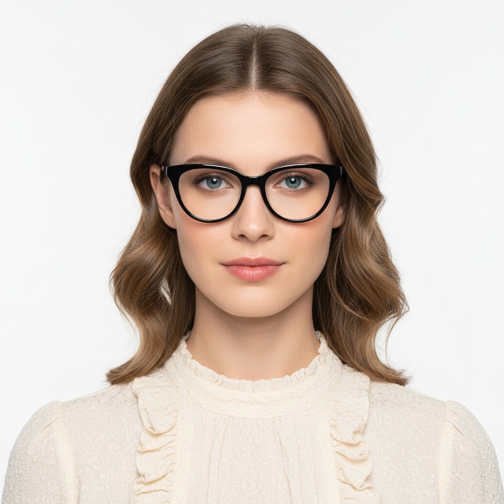 Oval Black Acetate Glasses #BS2012-0667