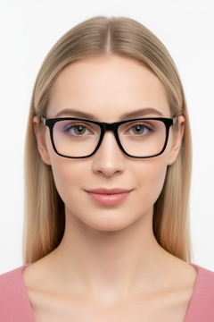 Gafas rectangulares de acetato negro #BS2012-0731