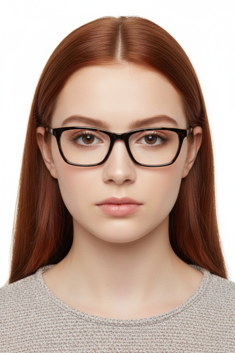 Rectangular Tortoiseshell Acetate Glasses #BS2012-0818