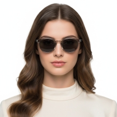 Ovale Sonnenbrille aus grauem Kunststoff #BS2503-0148