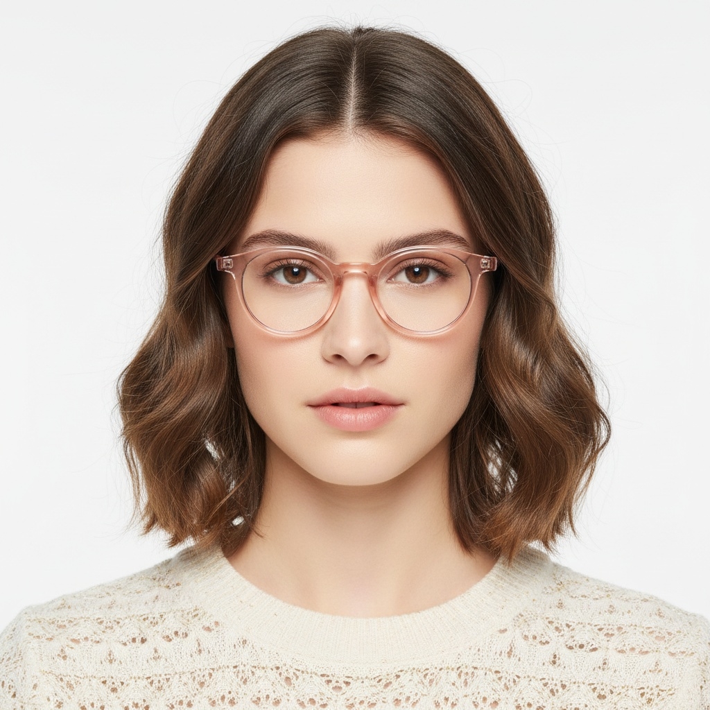 BS2503-0152_Pink_Oval_Plastic_Sunglasses_model