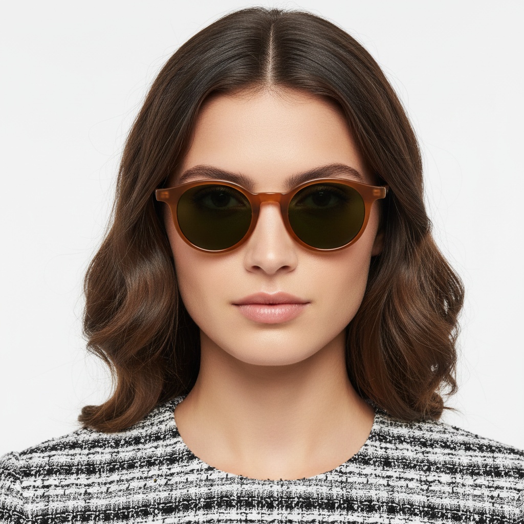 Oval Brown Plastic Sunglasses #BS2503-0153