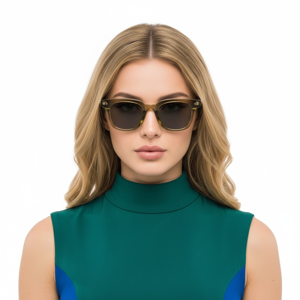 BS2503-0188_Green_Rectangular_Plastic_Sunglasses_model
