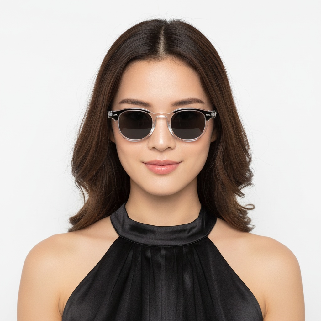 BS2503-0203_Transparent_Oval_Plastic_Sunglasses_model