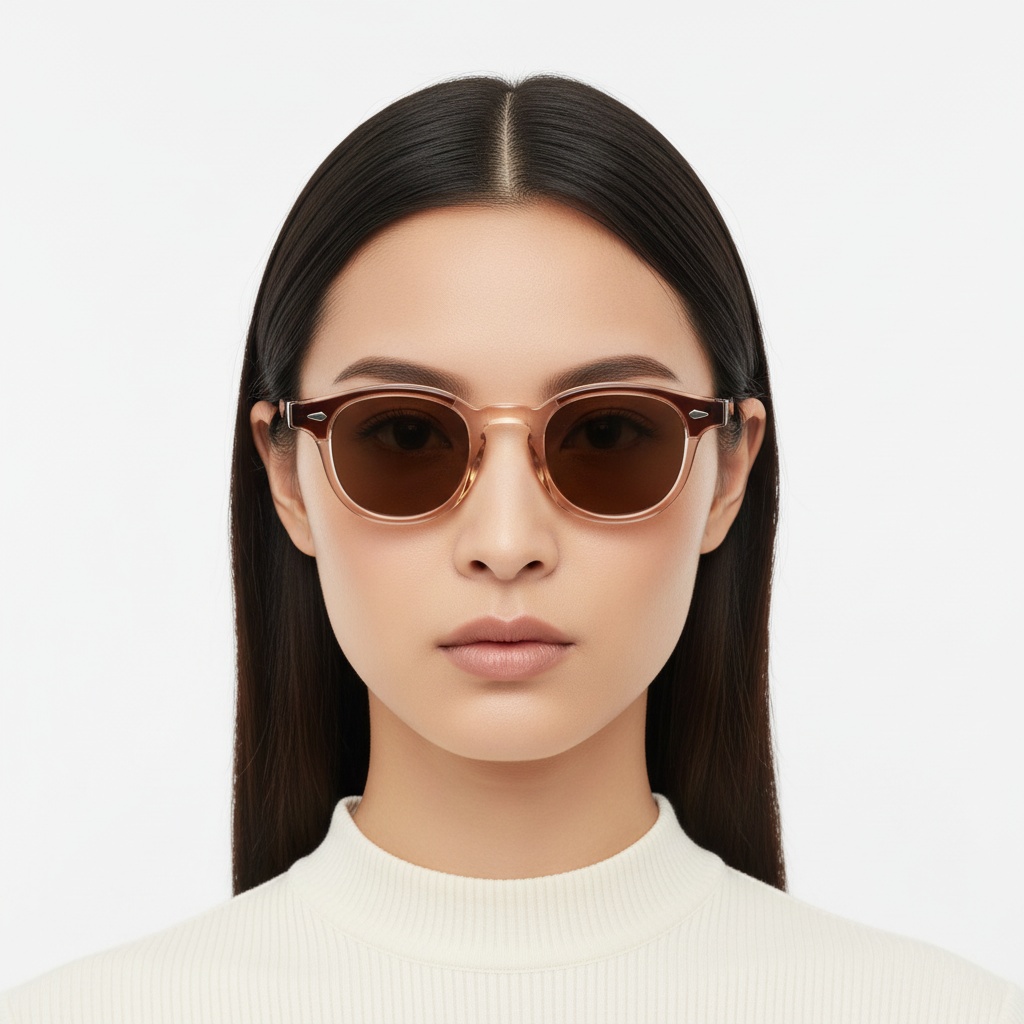 BS2503-0205_Orange_Oval_Plastic_Sunglasses_model