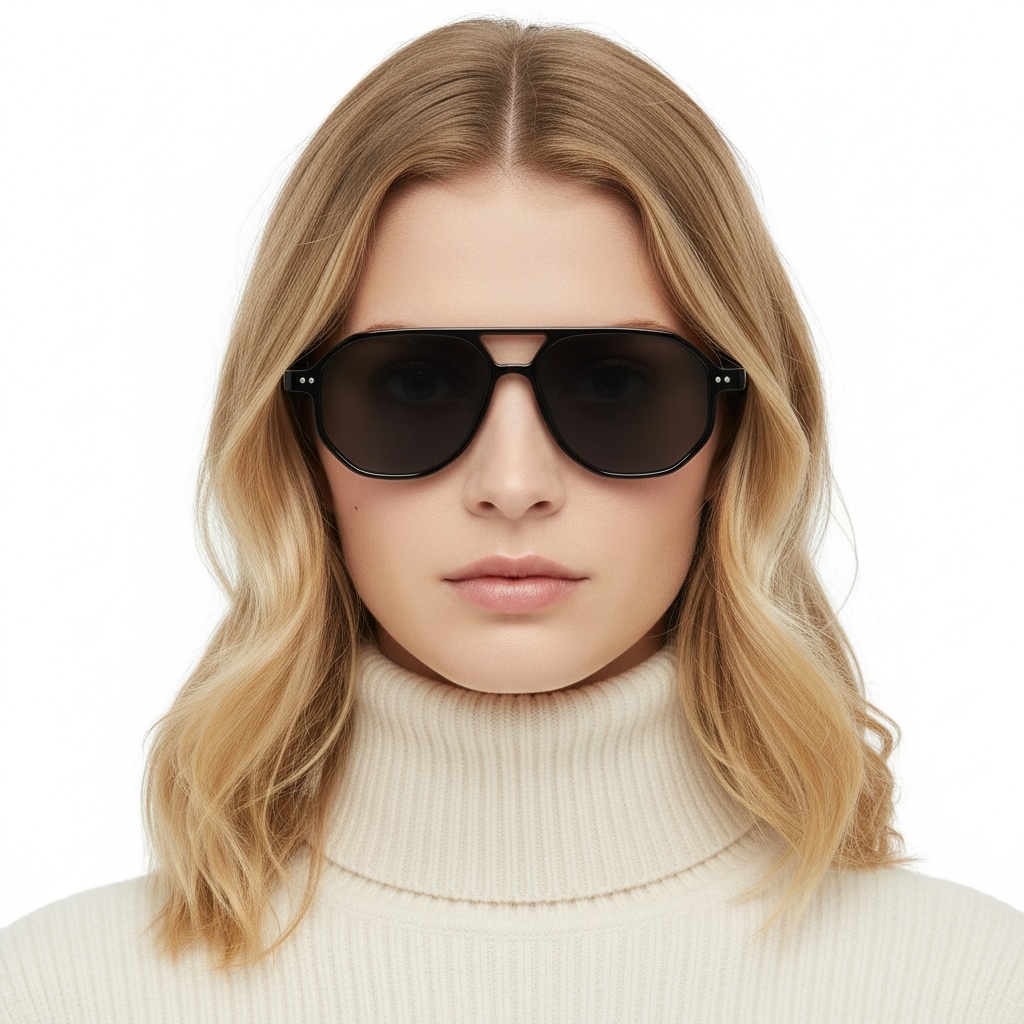 BS2503-0347_Black_Aviator_Plastic_Sunglasses_model