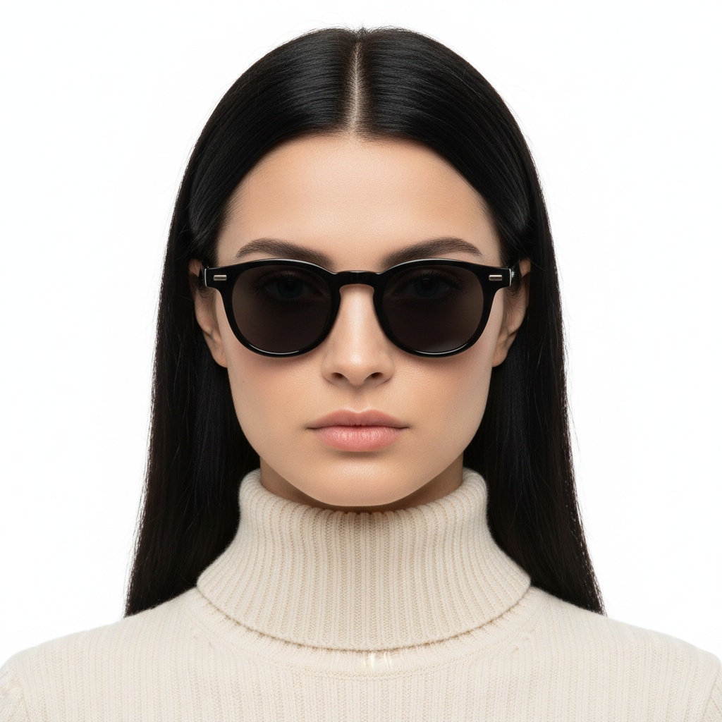BS2503-0359_Black_Oval_Plastic_Sunglasses_model