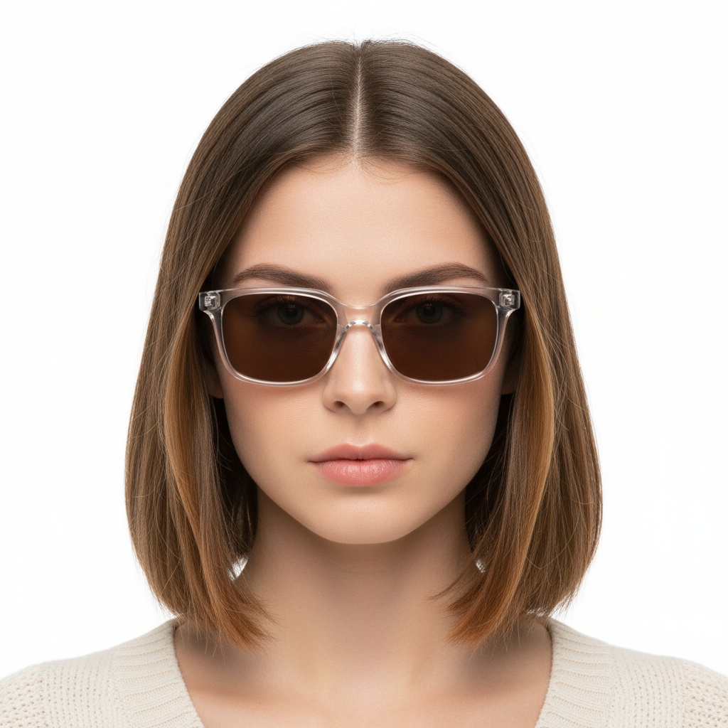 BS2503-0397_Transparent_Rectangular_Plastic_Sunglasses_model