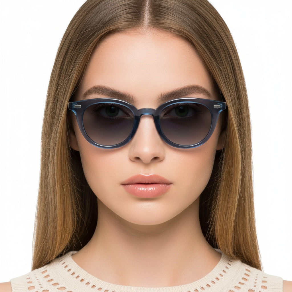 BS2503-0411_Blue_Oval_Plastic_Sunglasses_model