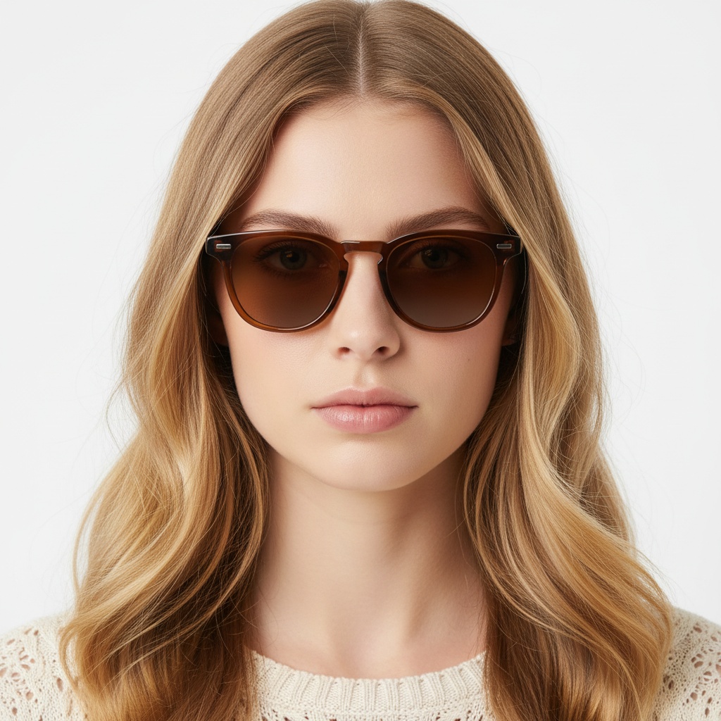 BS2503-0426_Brown_Oval_Plastic_Sunglasses_model
