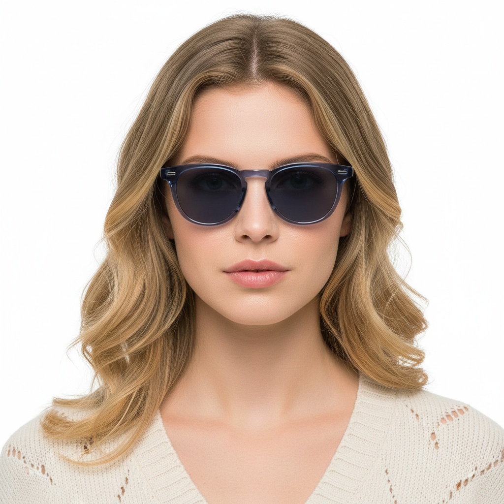 BS2503-0427_Blue_Oval_Plastic_Sunglasses_model