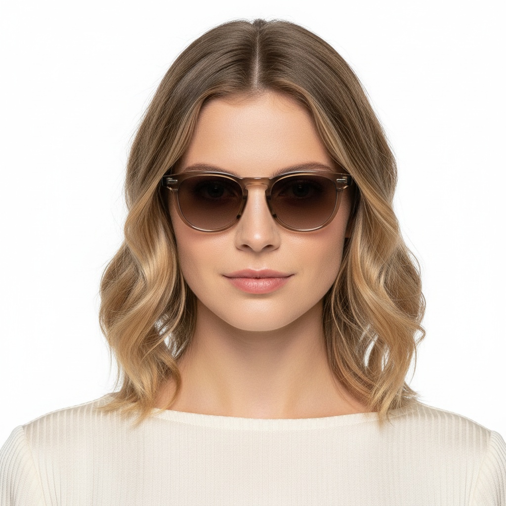 BS2503-0428_Brown_Oval_Plastic_Sunglasses_model