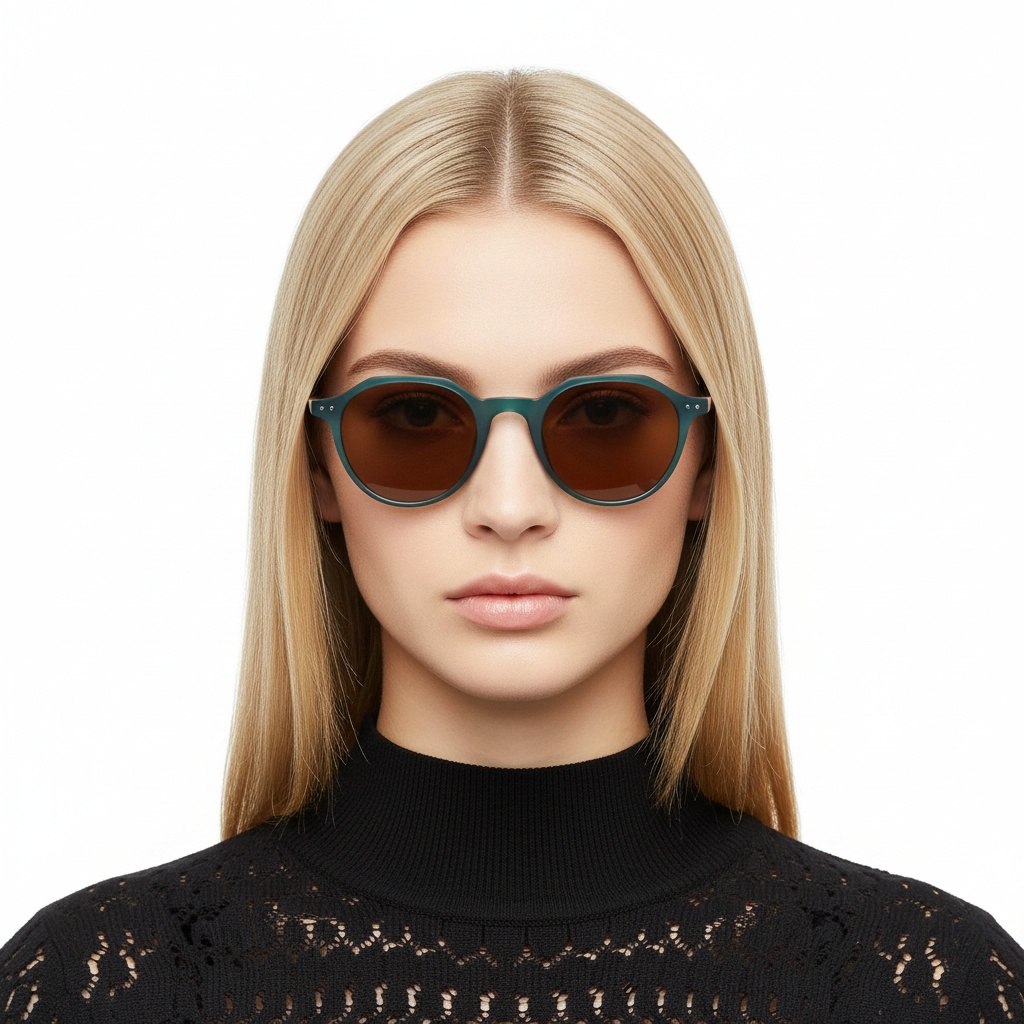 BS2503-0456_Green_Oval_Plastic_Sunglasses_model