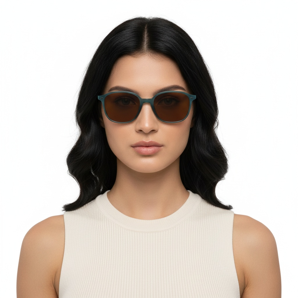 BS2503-0491_Green_Oval_Plastic_Sunglasses_model