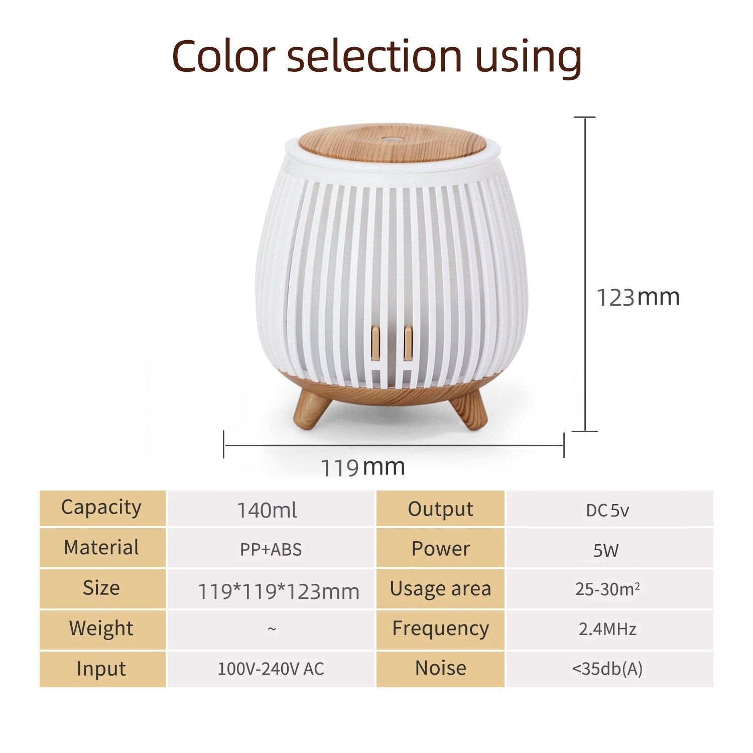 Ultrasonic Essential Oil Aroma Diffuser 140ml