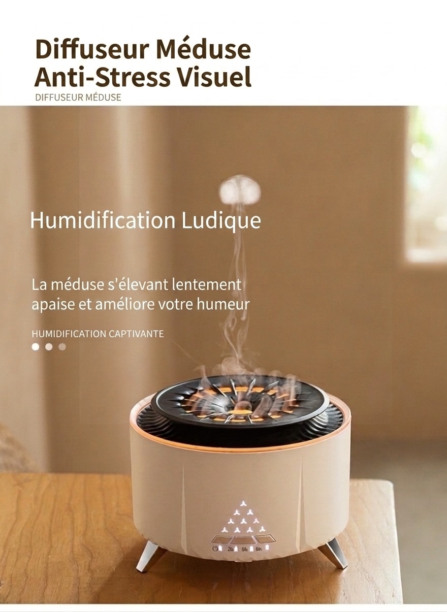 Ultrasonic Flame & Jellyfish Aroma Diffuser with Bluetooth