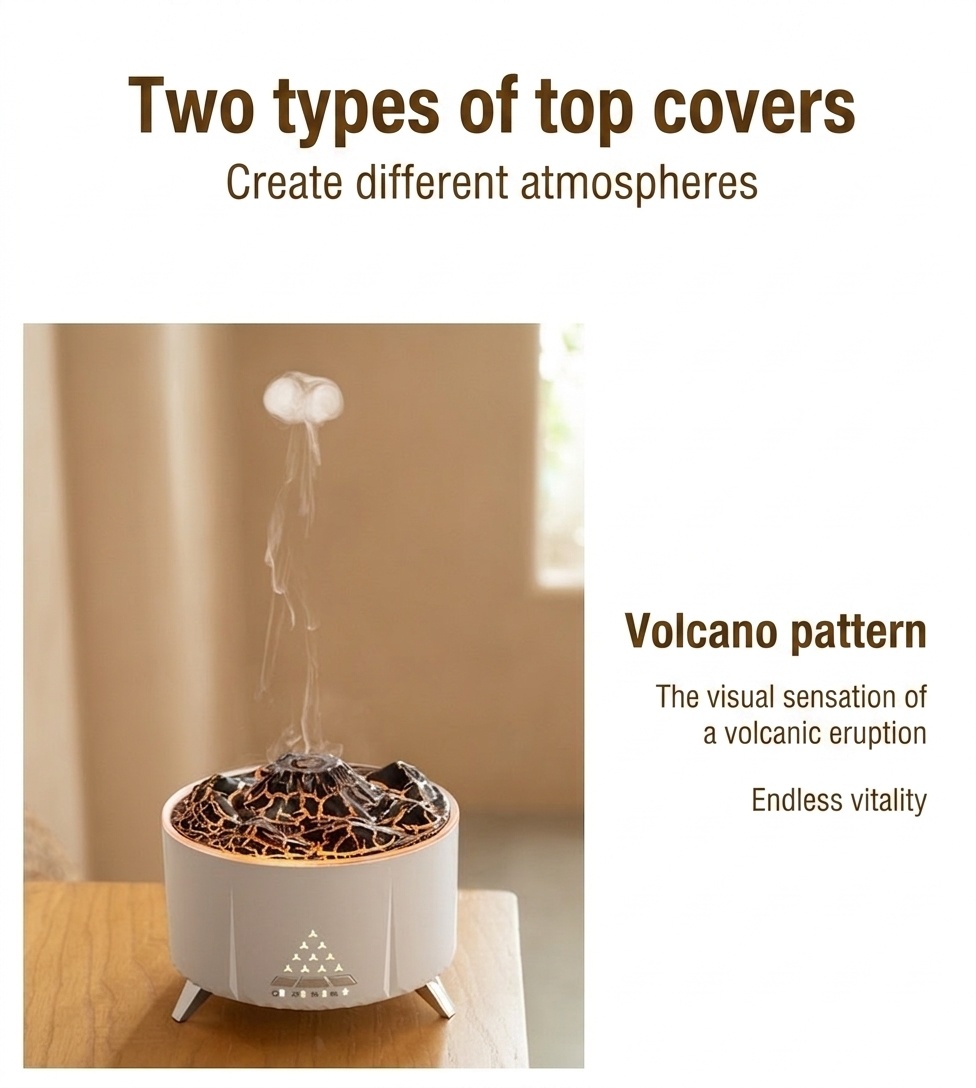 Ultrasonic Flame & Jellyfish Aroma Diffuser with Bluetooth