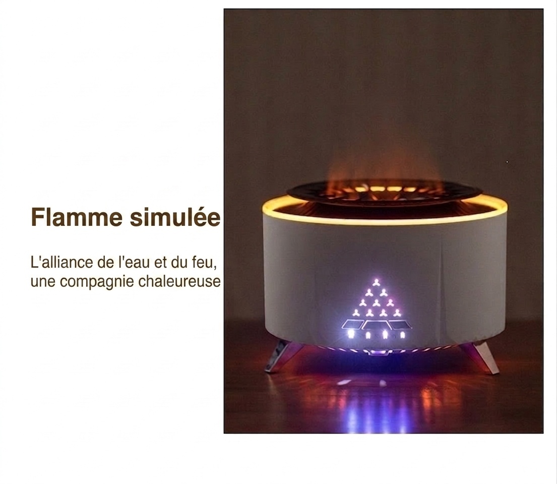 Ultrasonic Flame & Jellyfish Aroma Diffuser with Bluetooth