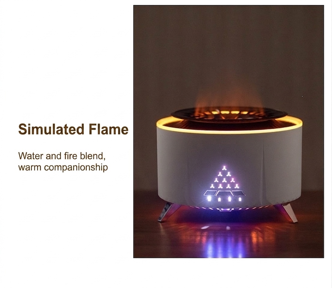 Ultrasonic Flame & Jellyfish Aroma Diffuser with Bluetooth