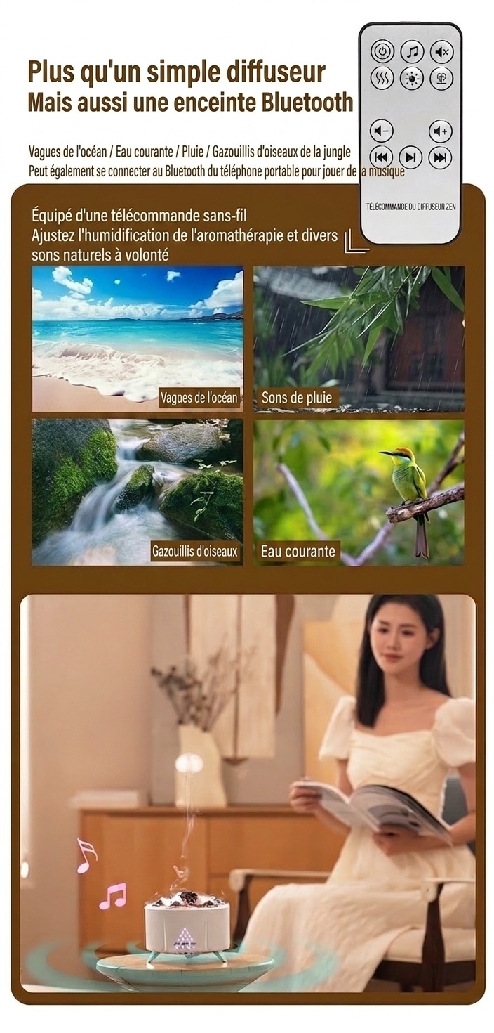Ultrasonic Flame & Jellyfish Aroma Diffuser with Bluetooth