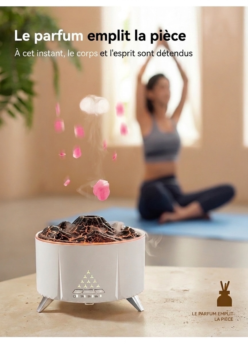 Ultrasonic Flame & Jellyfish Aroma Diffuser with Bluetooth