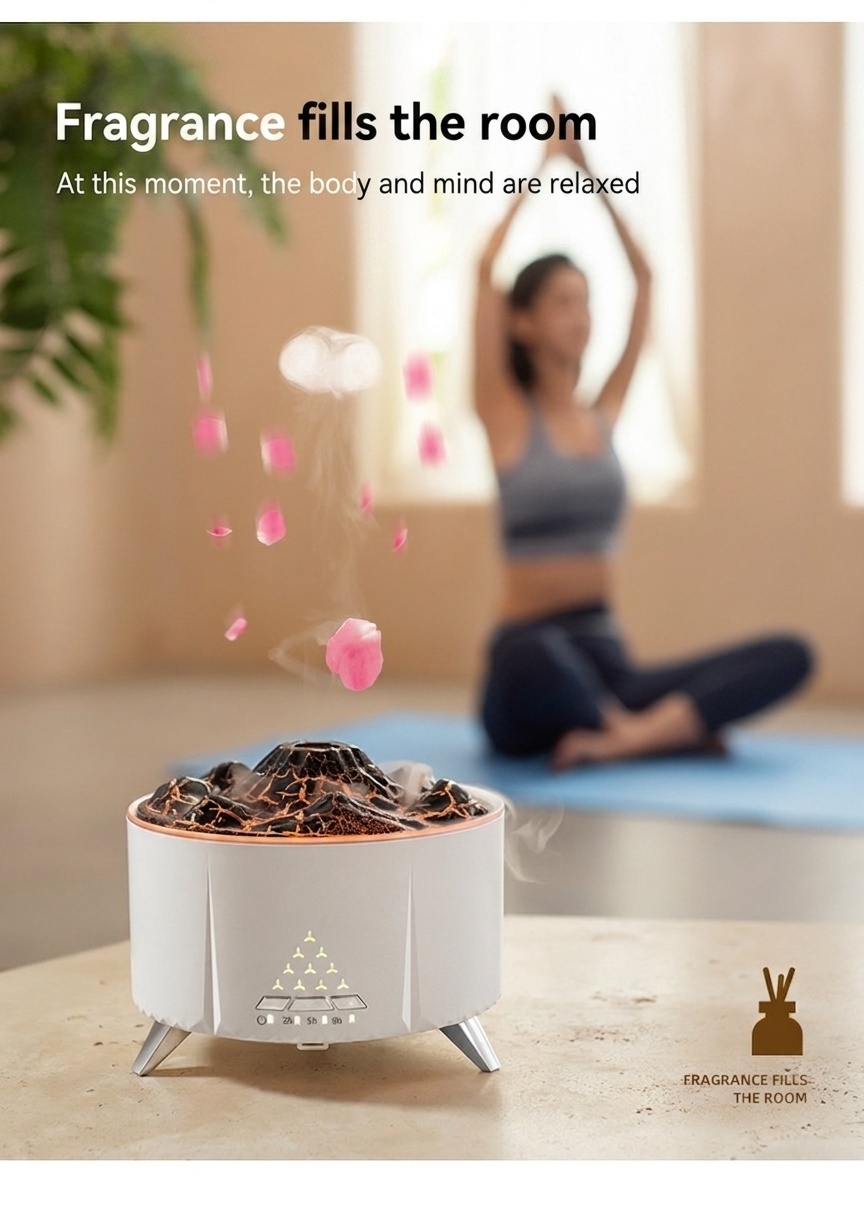 Ultrasonic Flame & Jellyfish Aroma Diffuser with Bluetooth