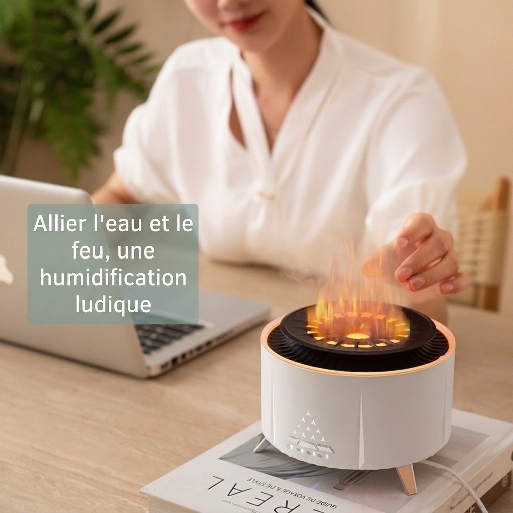 Ultrasonic Flame & Jellyfish Aroma Diffuser with Bluetooth